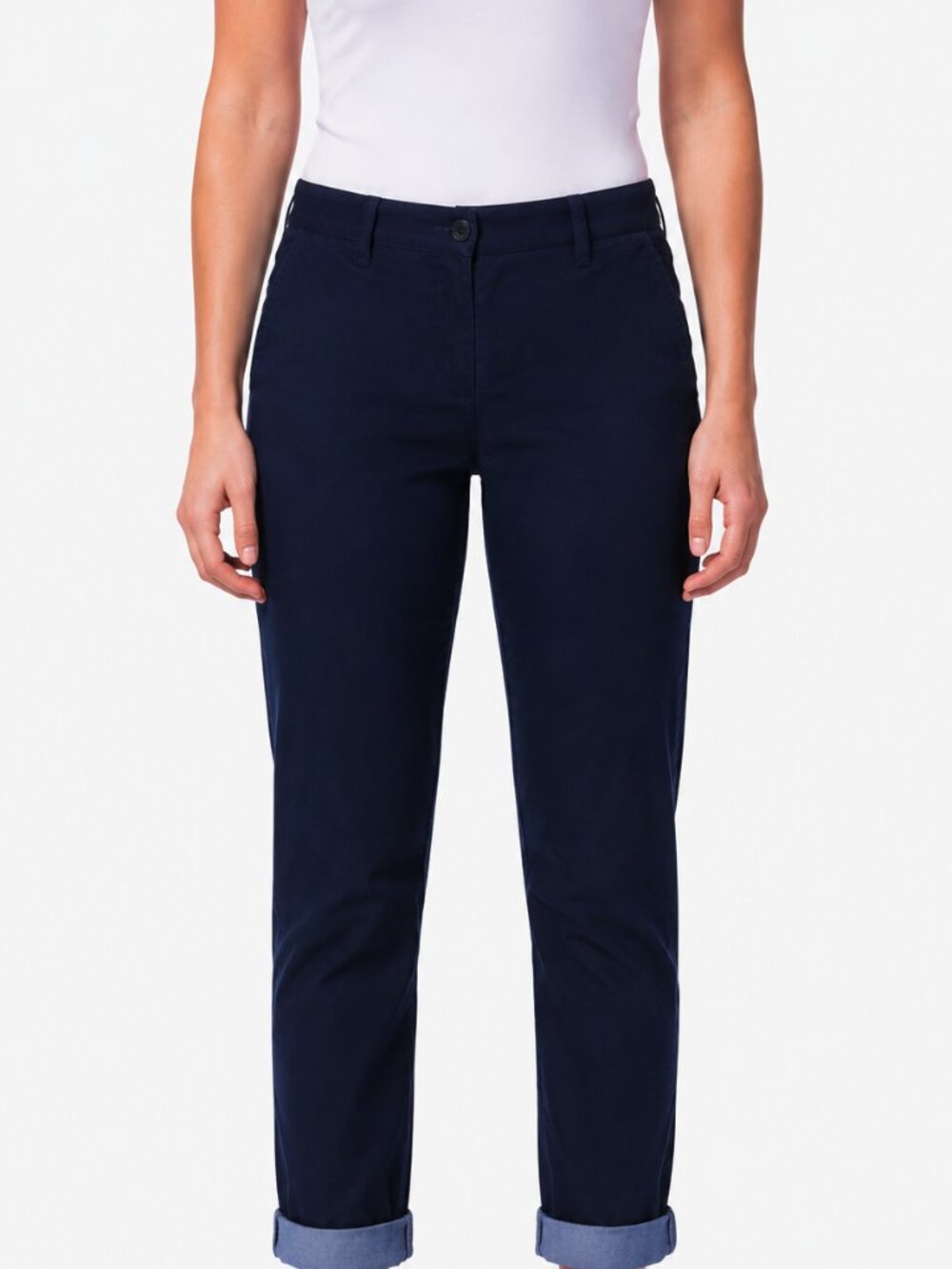 Santana Jeans Women’s Size 6 Navy Blue Cuffed Ankle Pants Stretch Casual